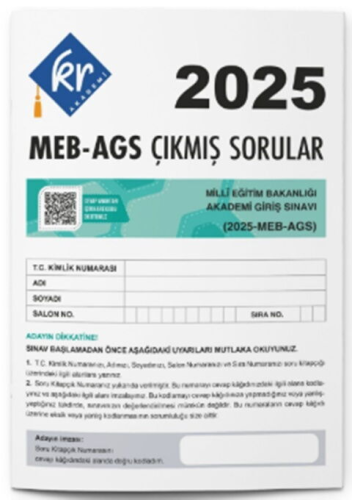 MEB-AGS 2025 Tıpkı Basım Kitapçığı -2026
