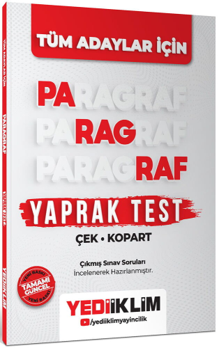 TÜM ADAYLAR İÇİN PARAGRAF ÇEK KOP-YT -2026