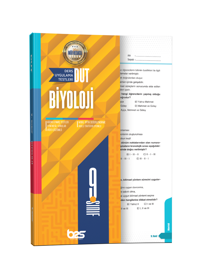 BES DUT 09.SINIF UYGULAMA TESTİ BİYOLOJİ - 2026-27